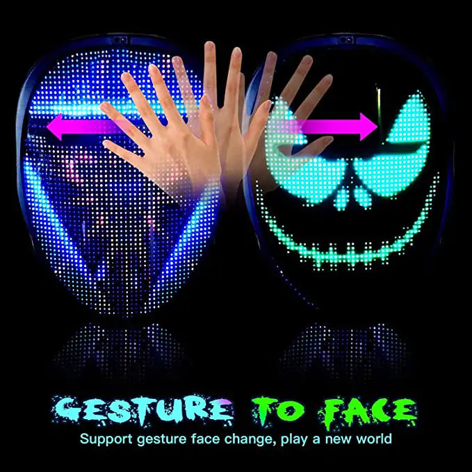 Bluetooth Light Up LED Mask – Light Up Your Costume & Party with Style!