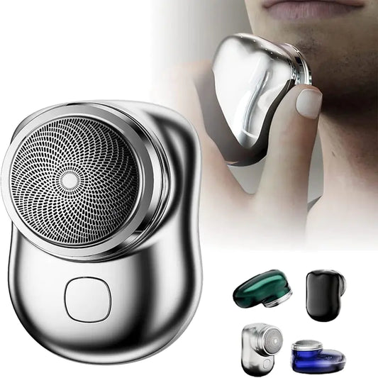 man using the Portable Men's Electric Shaver on his beard