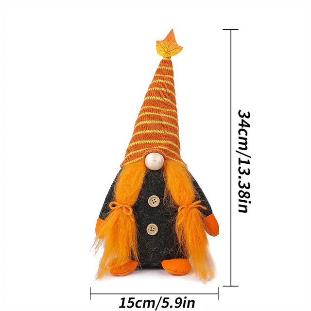 Dwarf Doll Ornaments – Gnome Pumpkin Sunflower Swedish Nisse Tomte Elf Plush for Autumn & Thanksgiving Decor