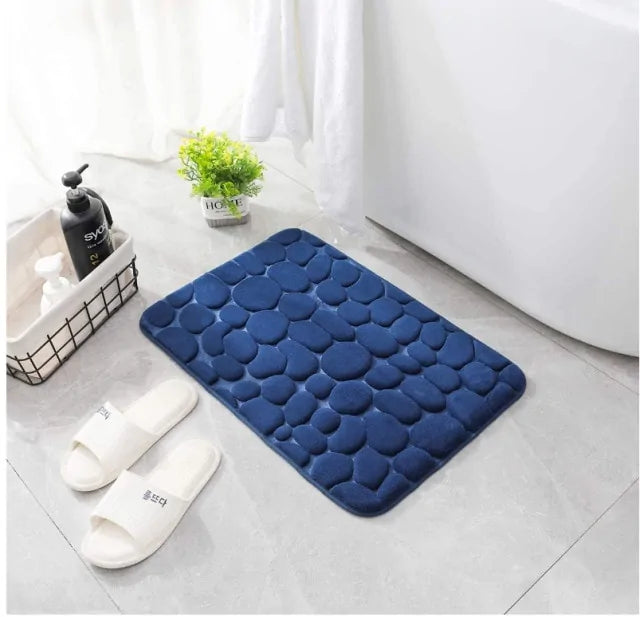 Non-Slip Embossed Bathroom Mat – Premium Memory Foam for Comfort and Style