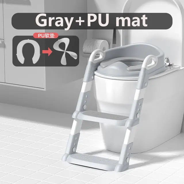 Kids Potty Training Seat, gray & PU mat