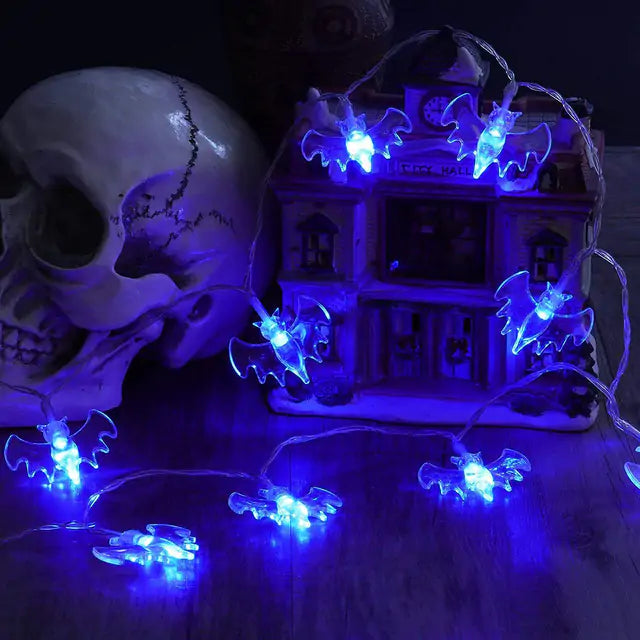 LED Halloween Light String – Spooky Skeletons, Pumpkins, Bats & More