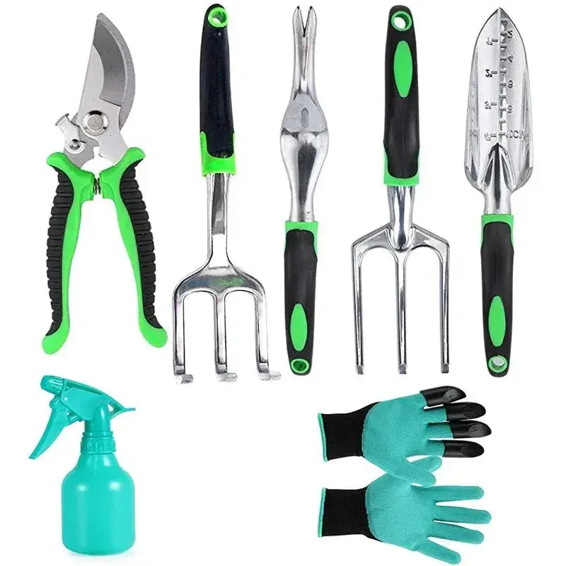 Heavy Duty Gardening Tool Set with Non-Slip Grips & Storage Tote