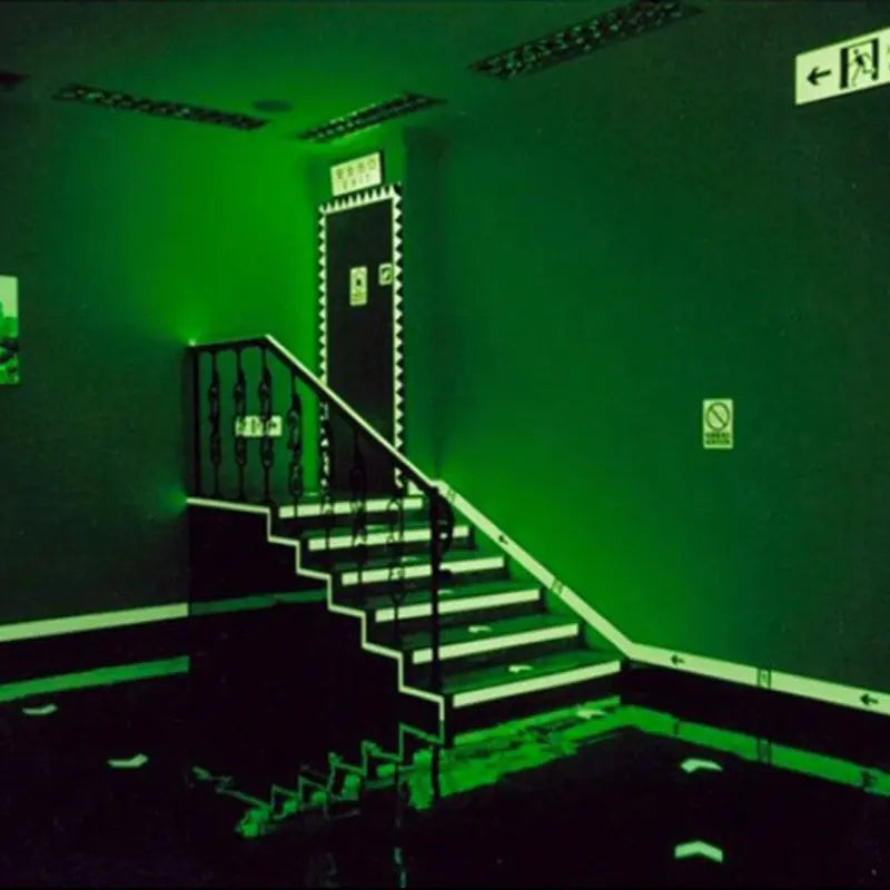 Glow In The Dark Tape lining a staircase