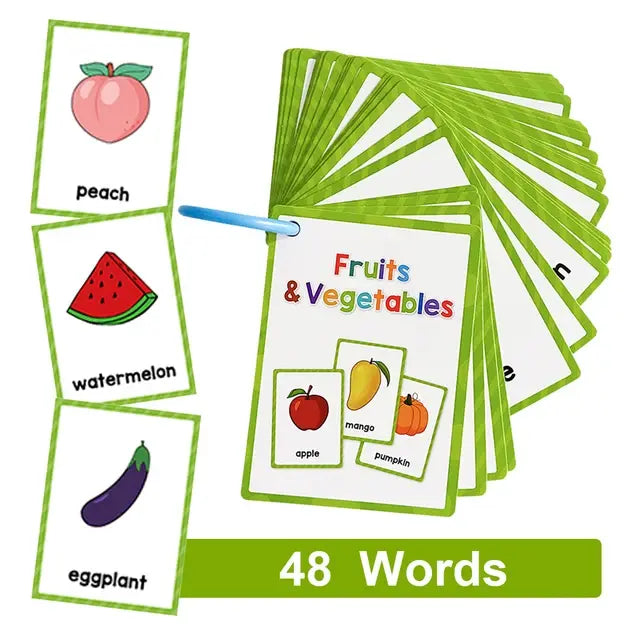 Montessori Kids English Words Learning Flashcards for Early Education