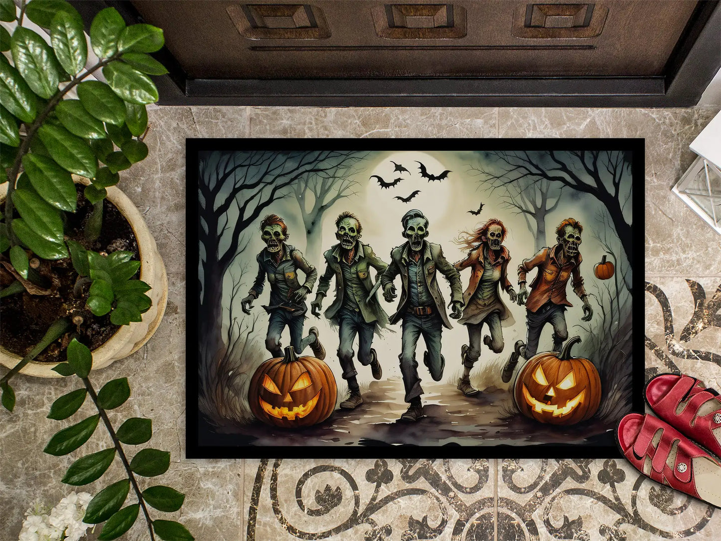 Zombies Spooky Halloween Doormat - Celebrate Halloween in Style
