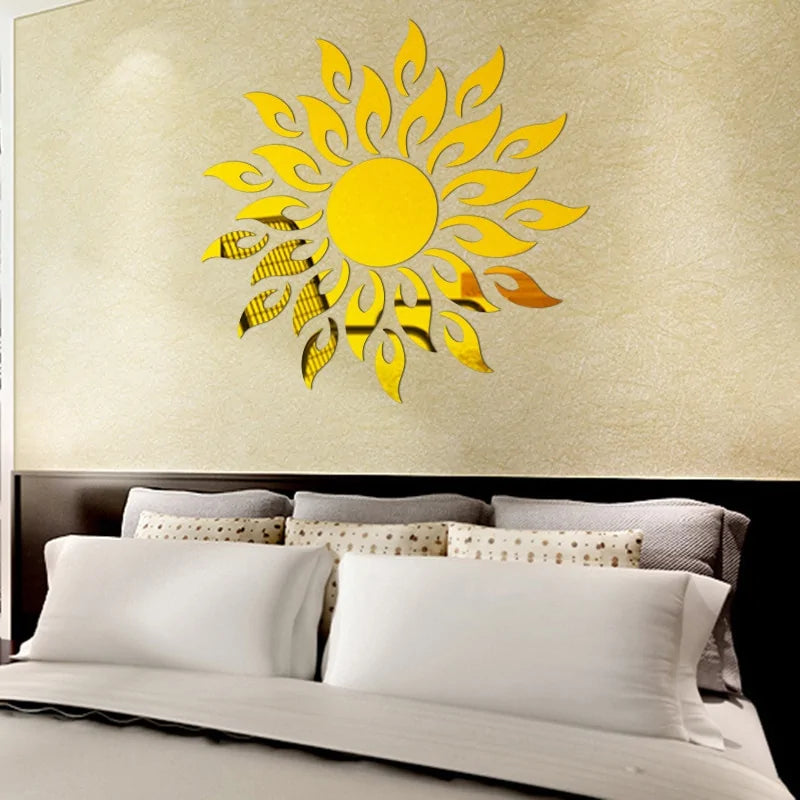 Sun Shaped Mirror Wall Stickers - Transform Your Space with Style
