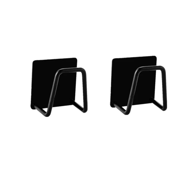 Stainless Steel Sponge Holder black 2 pieces
