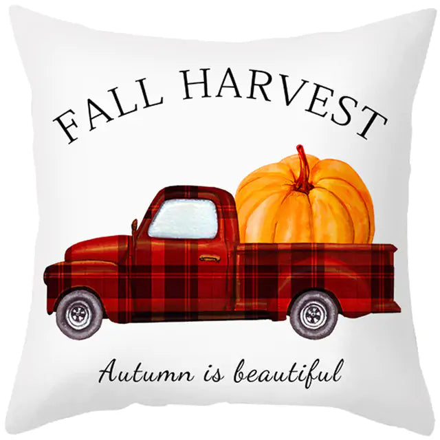 Maple Leaf Pumpkin Fall Pillowcase – Autumn-Themed Home Decor