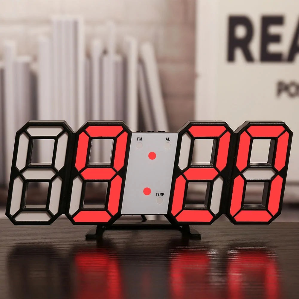 Reloj de pared digital LED 3D para decoración del hogar