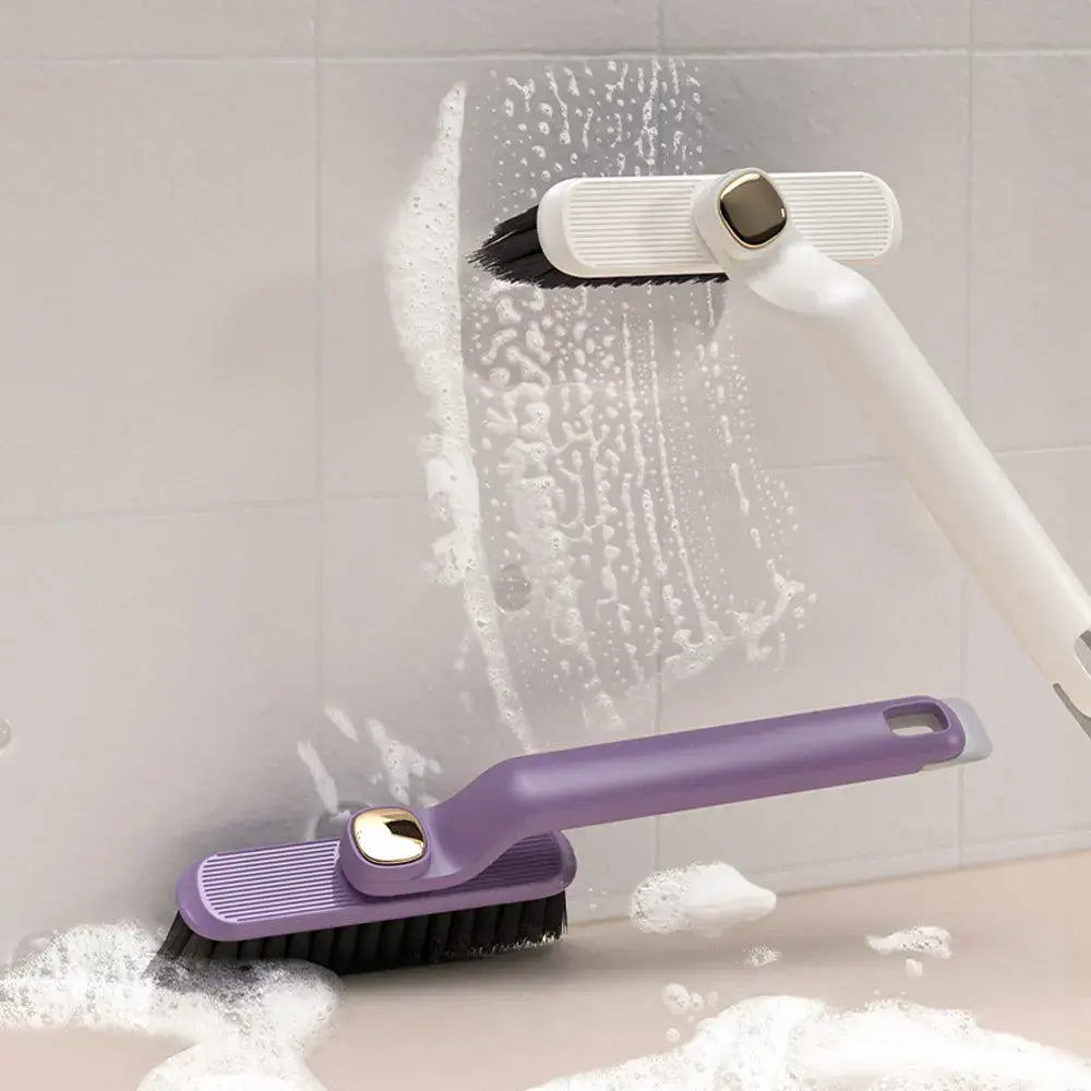 Rotating Crevice Cleaning Brush cleaning the shower wall tiles