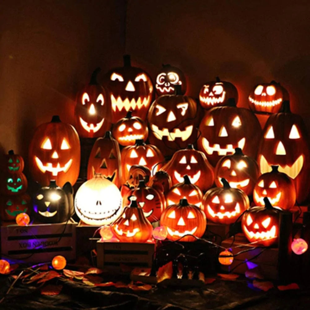 LED Pumpkin Lantern Night Light – Halloween Decor with Warm Glow