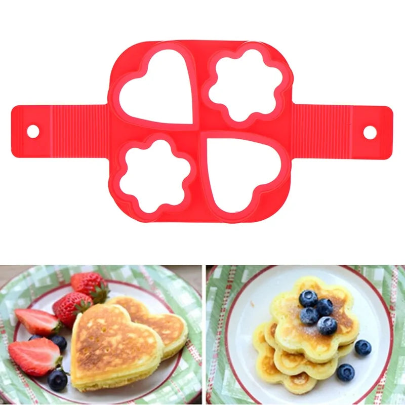 Fun Pancake Mold with flower and heart shaped pancakes