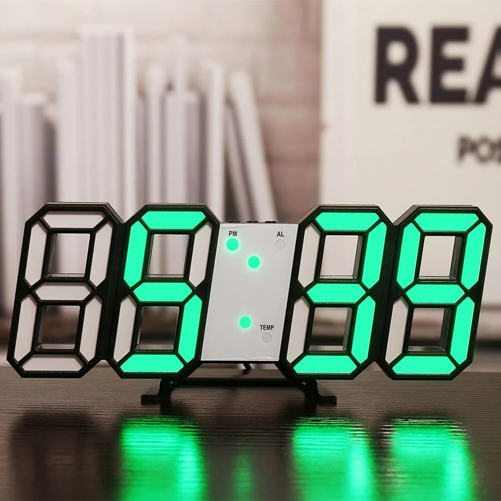 Reloj de pared digital LED 3D para decoración del hogar
