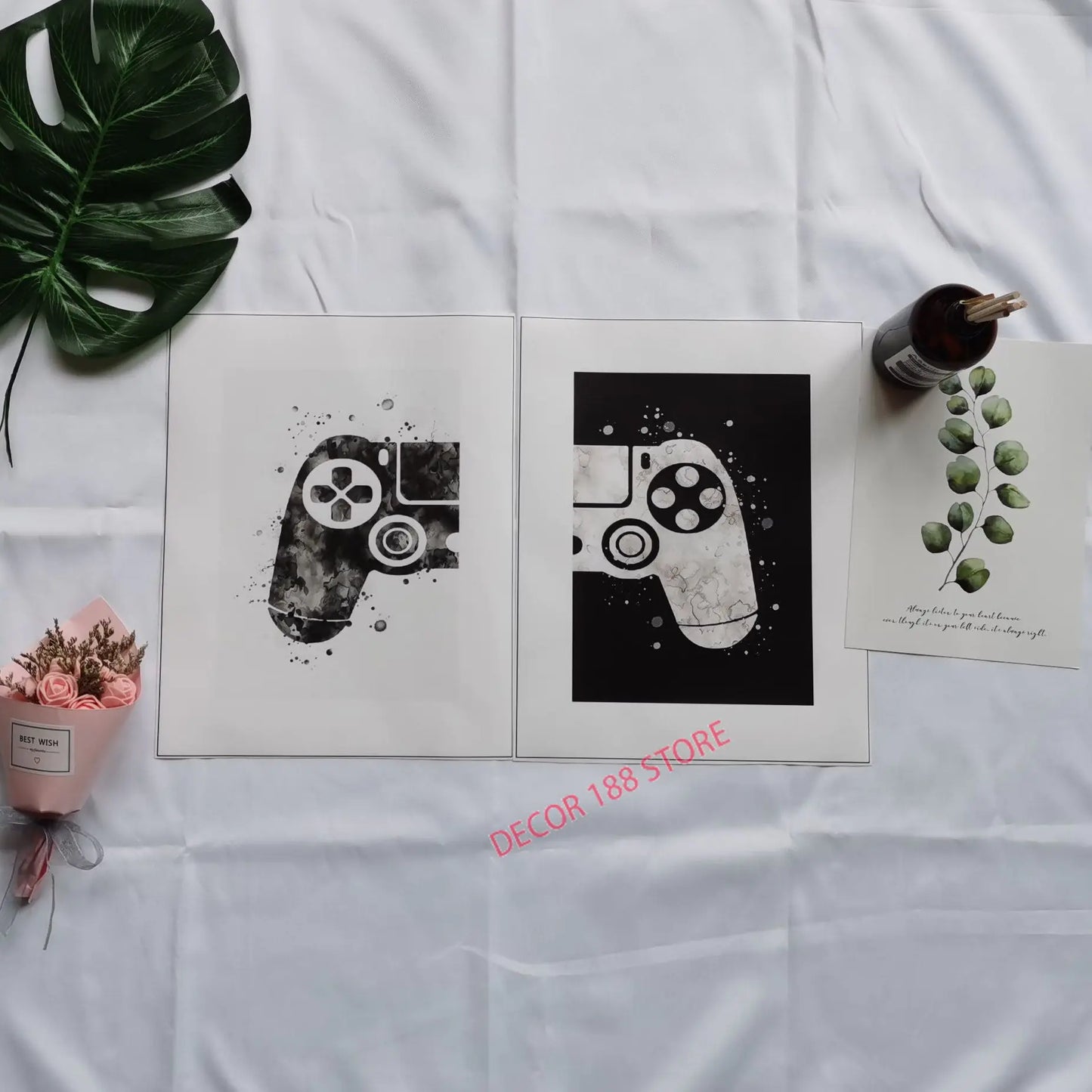 Black and White Video Game Prints - Stylish Posters for Teen Boy Bedrooms
