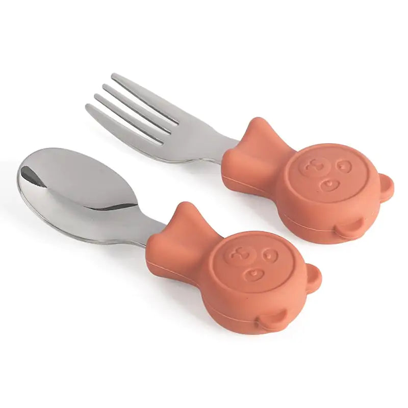 Kids Stainless Steel Utensils, orange