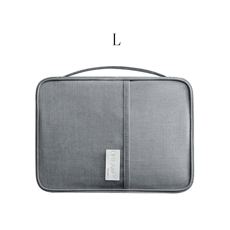 Travel Document Organizer, large gray