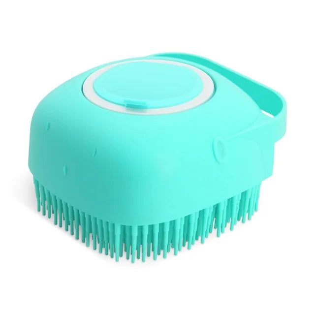 Silicone Pet Shampoo Brush, blue