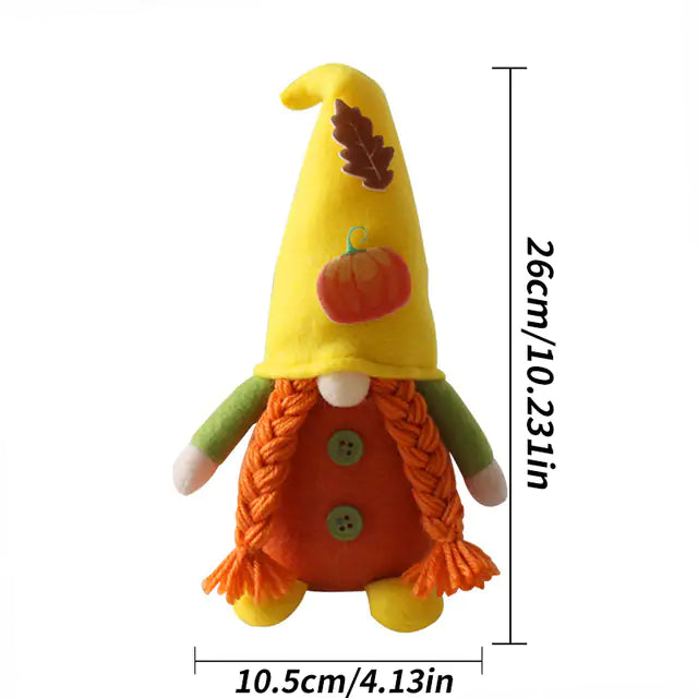 Dwarf Doll Ornaments – Gnome Pumpkin Sunflower Swedish Nisse Tomte Elf Plush for Autumn & Thanksgiving Decor