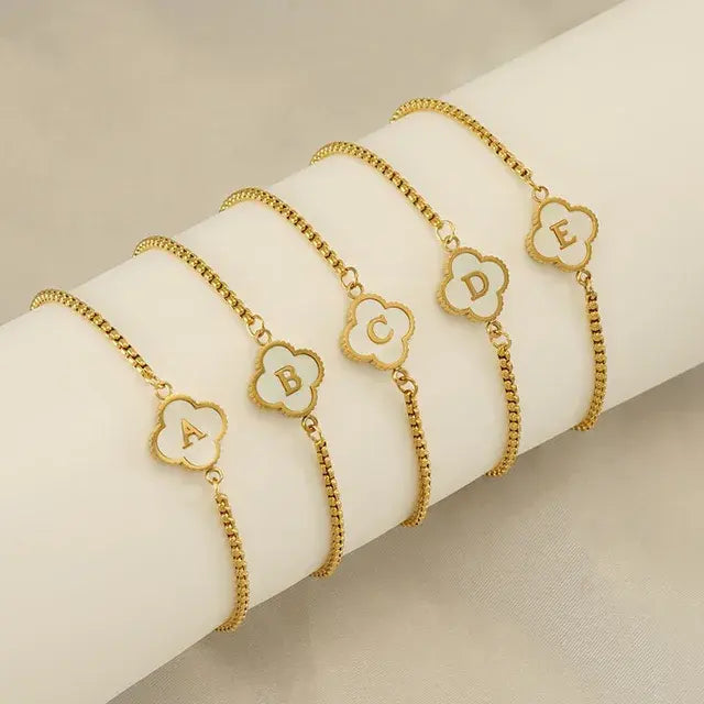 Clover Bracelets & Necklace | Personalized A-Z Letters for Customization