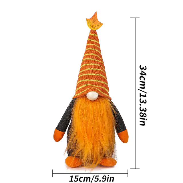 Dwarf Doll Ornaments – Gnome Pumpkin Sunflower Swedish Nisse Tomte Elf Plush for Autumn & Thanksgiving Decor