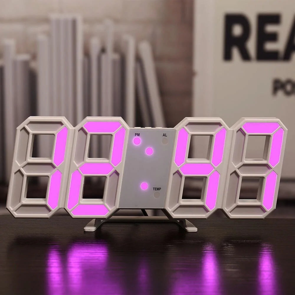 Reloj de pared digital LED 3D para decoración del hogar