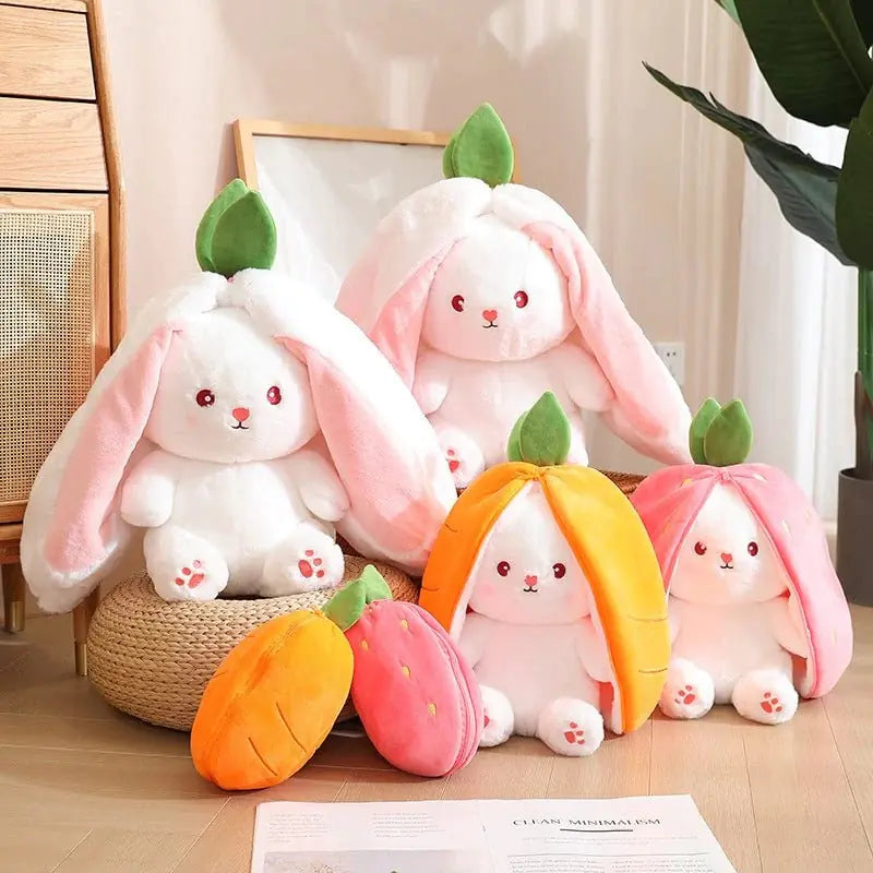 Kawaii Fruit Plush Toy – Cute Strawberry or Carrot Plush in 18cm, 25cm, 35cm