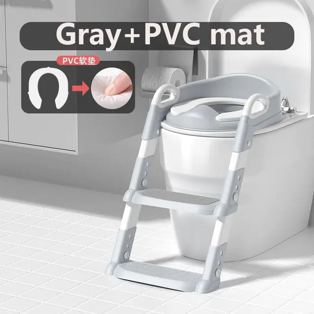 Kids Potty Training Seat, gray & PVC mat
