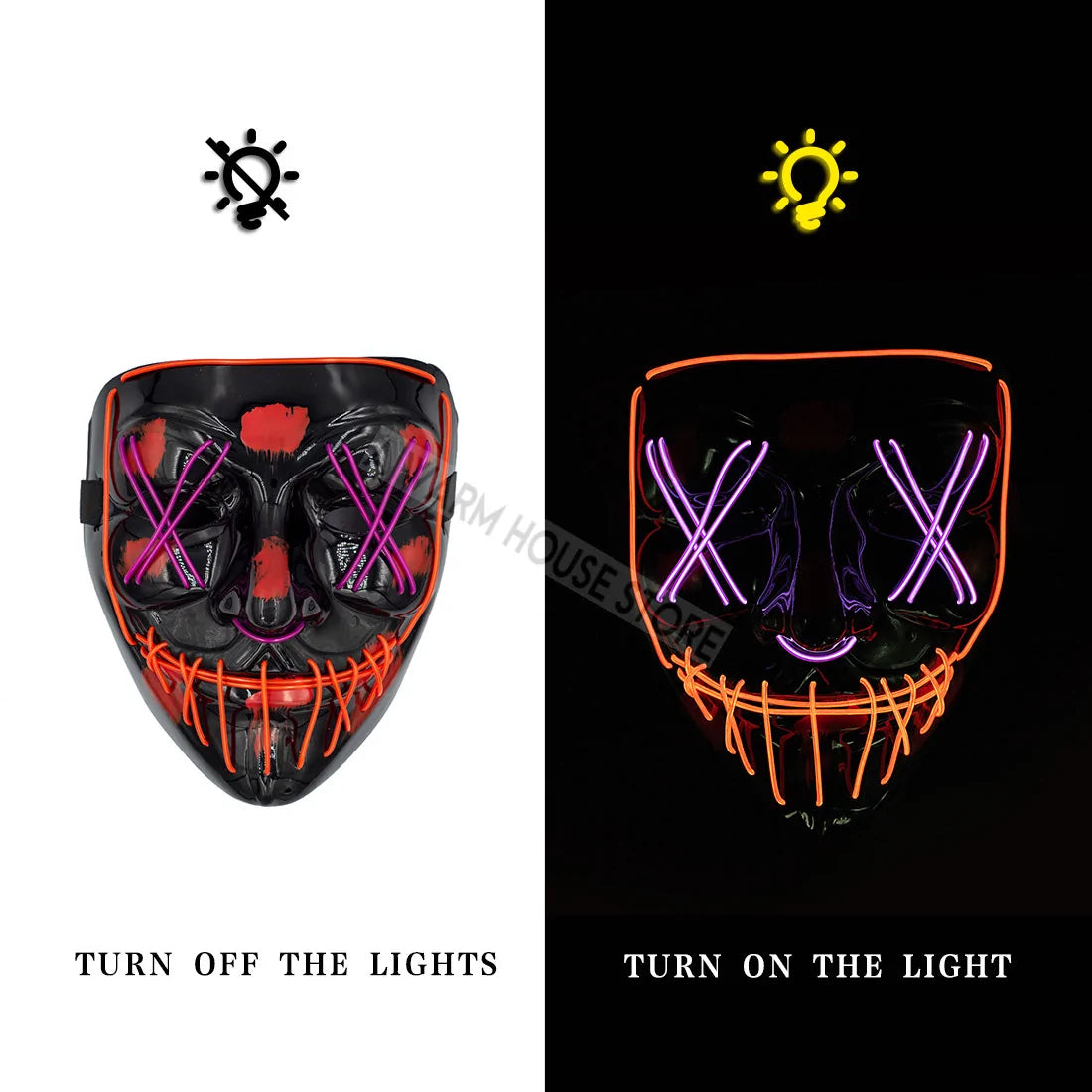 LED Halloween Mask for a Spooky Glowing Halloween Look