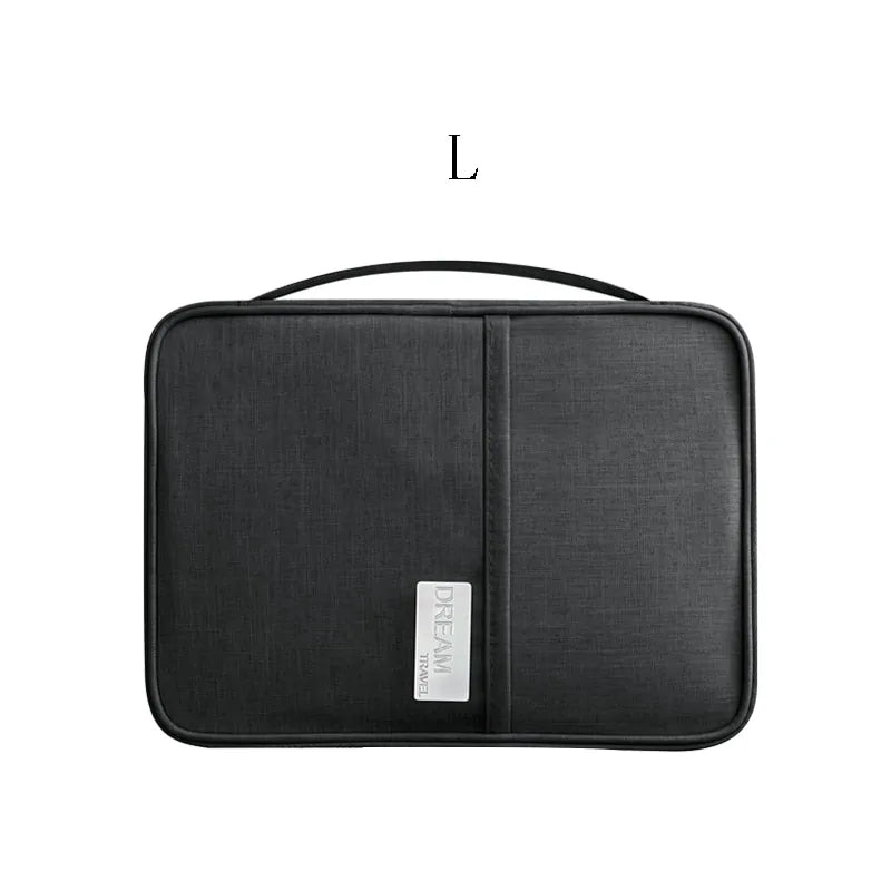 Travel Document Organizer, large black