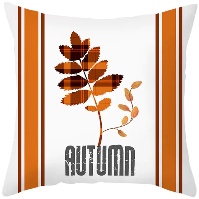 Maple Leaf Pumpkin Fall Pillowcase – Autumn-Themed Home Decor