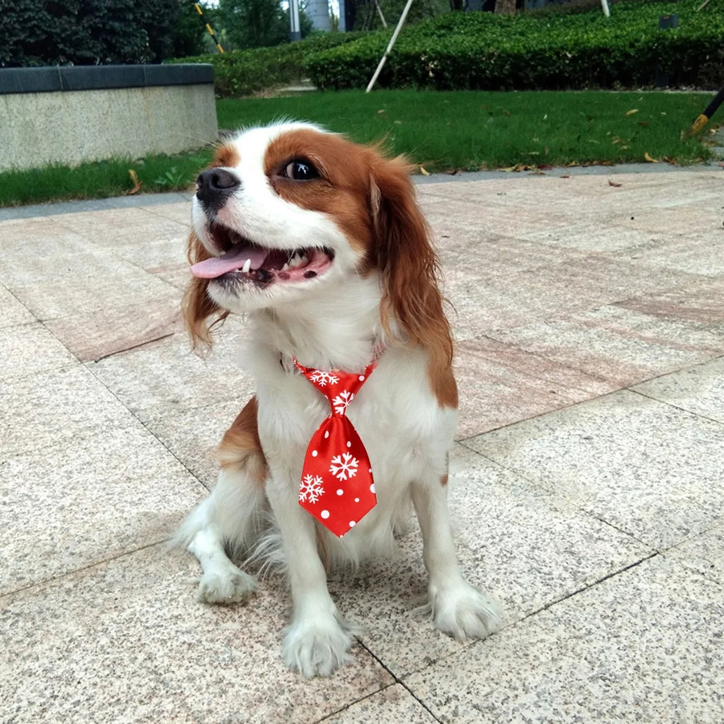 Christmas Dog Necktie - Adjustable Pet Tie for Dogs & Cats, Stylish Holiday Accessory