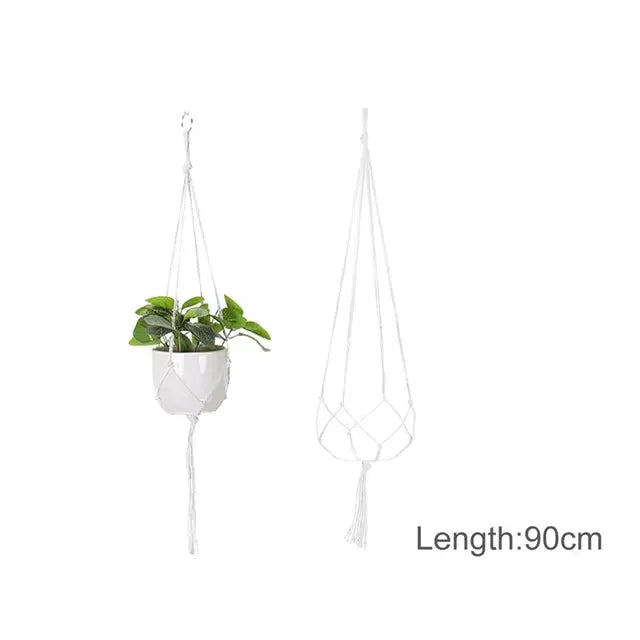 Planta colgante hecha a mano en macramé