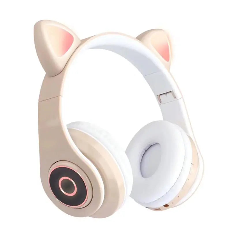 LED Cat Ear Headphones, beige