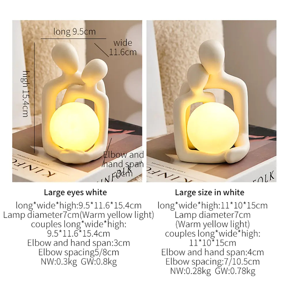 Minimalist Nordic Couple Statue Home Decor – Elegant Symbol of Love and Unity for Valentine's Day
