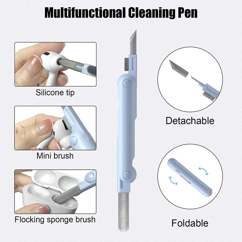 7-in-1 Keyboard Cleaning Kit for Devices – Includes Brush, Keycap Puller, Screen Cleaner & More