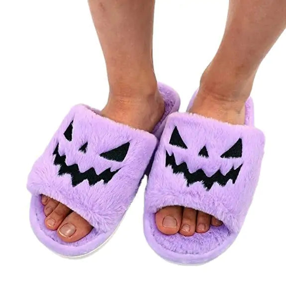 Halloween Pumpkin Jack-o’-Lantern Slippers for Cozy Fall Comfort