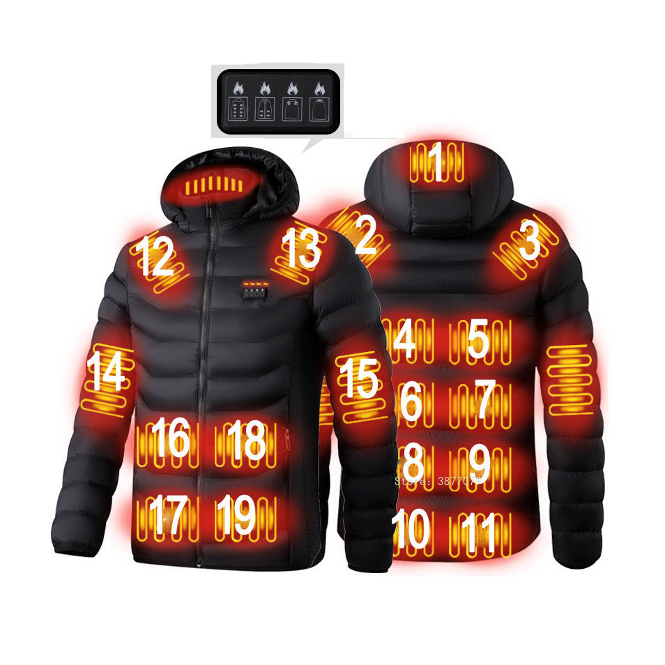 Heated Jacket with 19 Heat Zones & Adjustable Settings for Ultimate Comfort