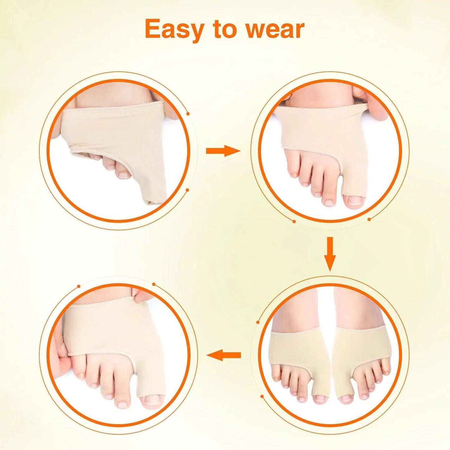 Bunion Splint Big Toe Straightener – Soft Gel & Cloth | Correct Hallux Valgus, Bunions, & Hammer Toes