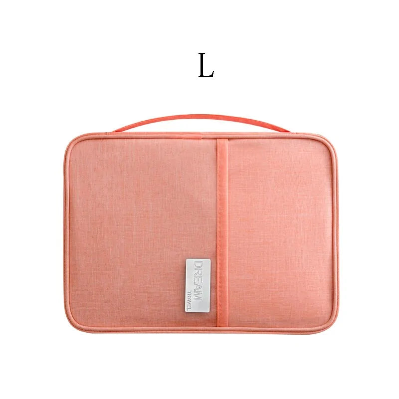Travel Document Organizer, large pink