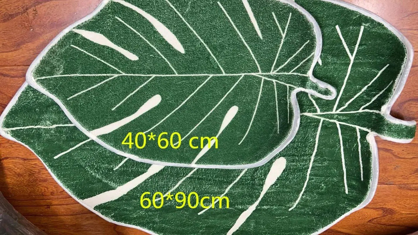 Alfombras de hojas creativas para dormitorio nórdico suave