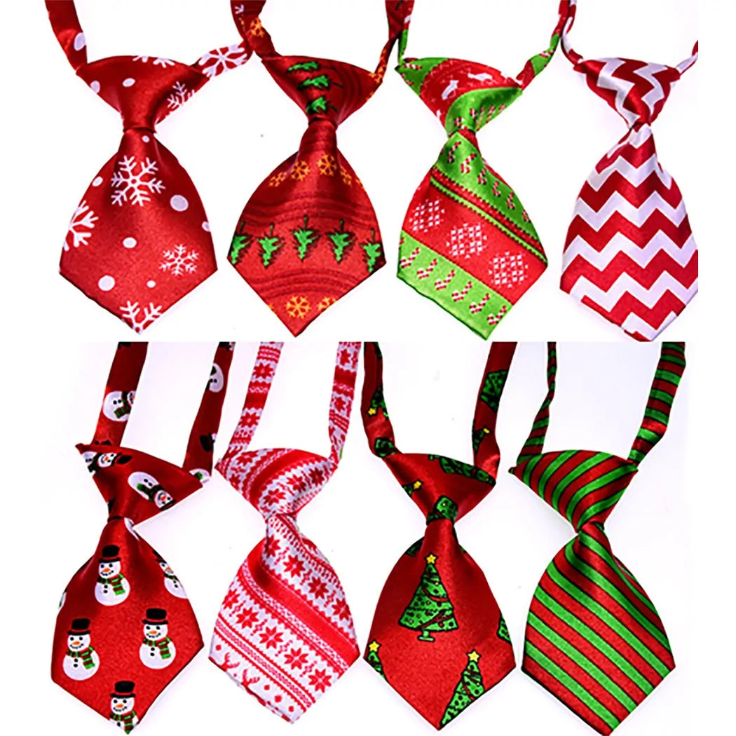 Christmas Dog Necktie - Adjustable Pet Tie for Dogs & Cats, Stylish Holiday Accessory