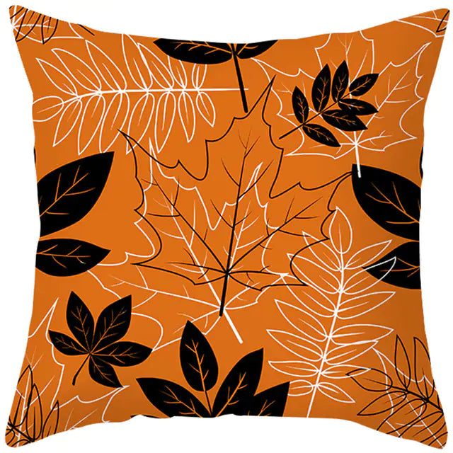 Maple Leaf Pumpkin Fall Pillowcase – Autumn-Themed Home Decor