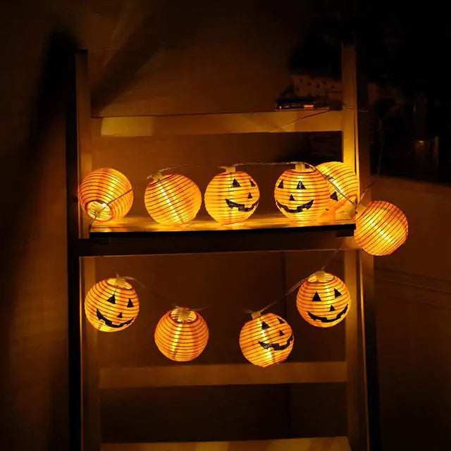 LED Halloween Light String – Spooky Skeletons, Pumpkins, Bats & More