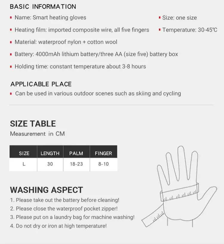Heated Snow Gloves with Smart Heating Technology for Winter Sports & Outdoor Activities