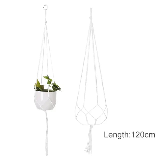 Planta colgante hecha a mano en macramé