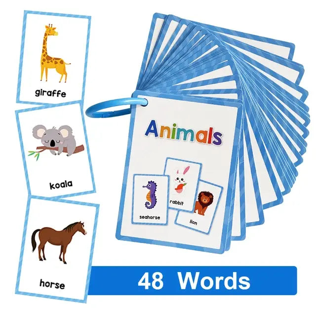 Montessori Kids English Words Learning Flashcards for Early Education