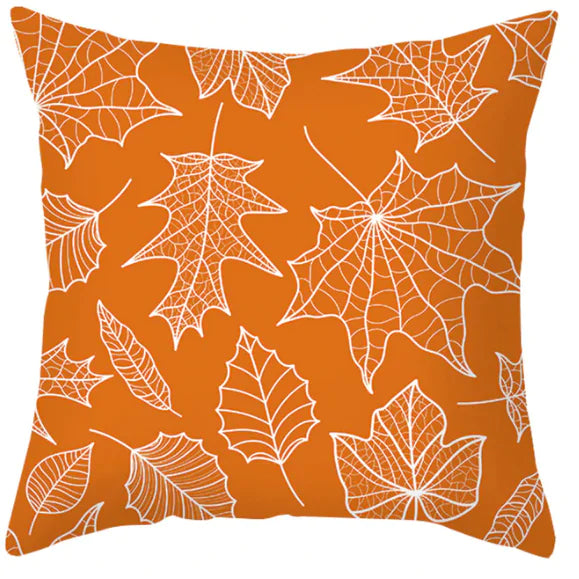 Maple Leaf Pumpkin Fall Pillowcase – Autumn-Themed Home Decor