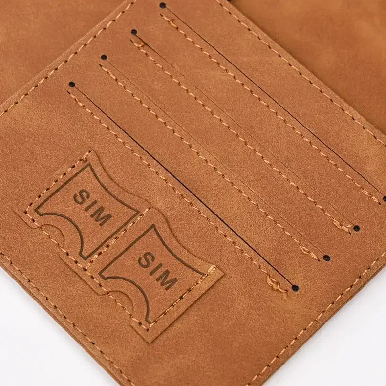 Leather Passport Holder inside card slots detail