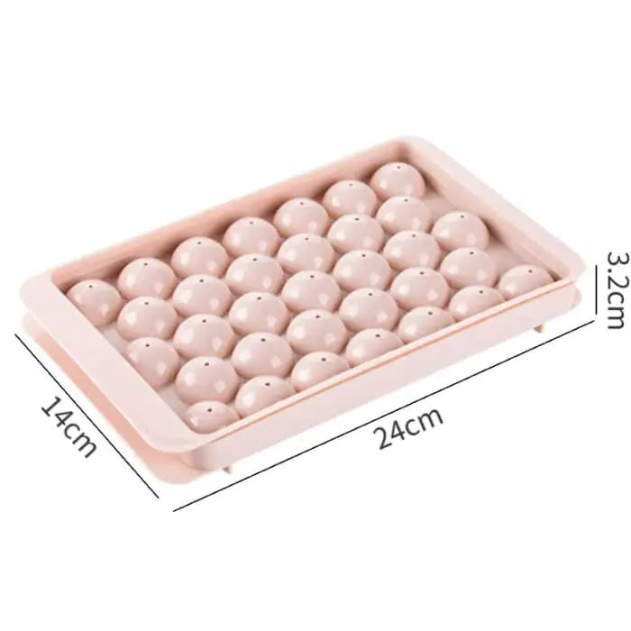 Round Ice Ball Mold, pink size chart